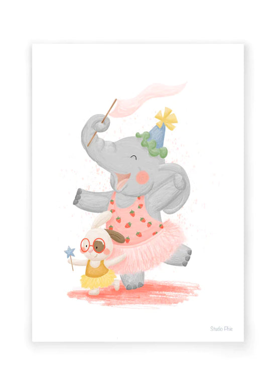 Postcard  -  Elephant Ballerina