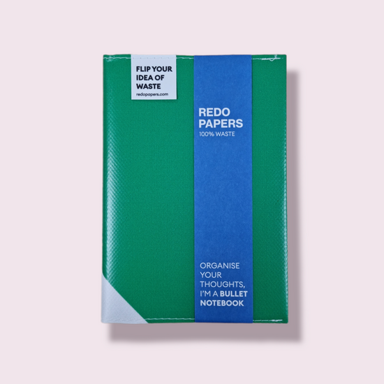 Bullet Notebook met Unieke Cover - Groen met Witte Hoek