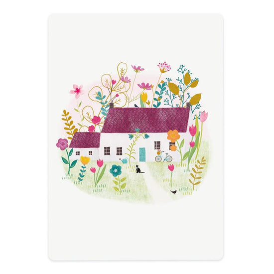 Postcard - House in Flower Garden