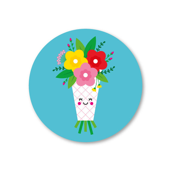 Stickers 5 stuks - Bosje bloemen
