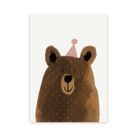 Postcard - Bear Pink
