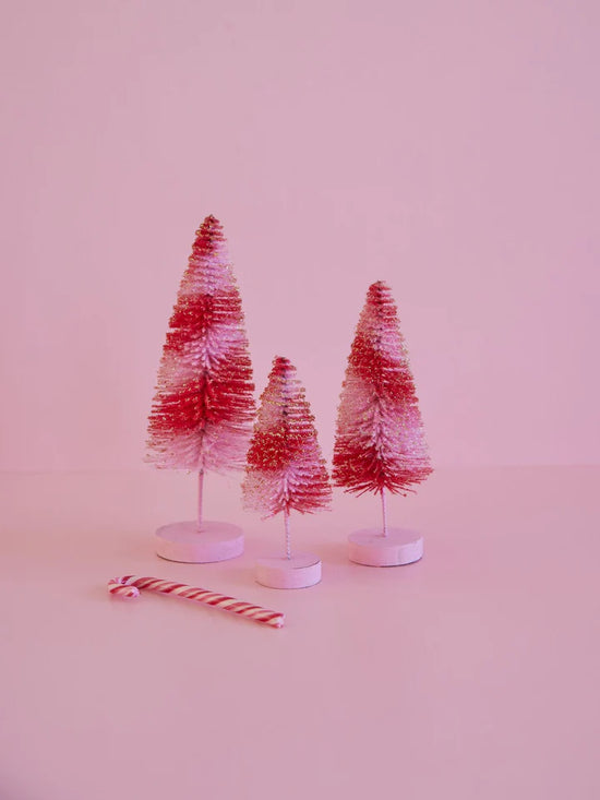 RICE - Kerstbomen set van 3 - Roze