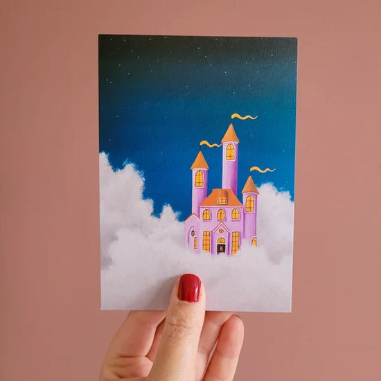 Postcard - Castle in the Sky Pink