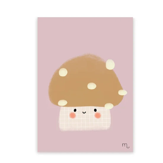 Postcard - Mushroom Pink