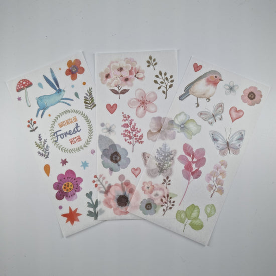 Stickervellen - washi stickers - Forest Flowers