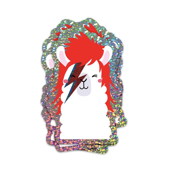 Glitter Sticker XL - David Bowie Ziggy Stardust llama