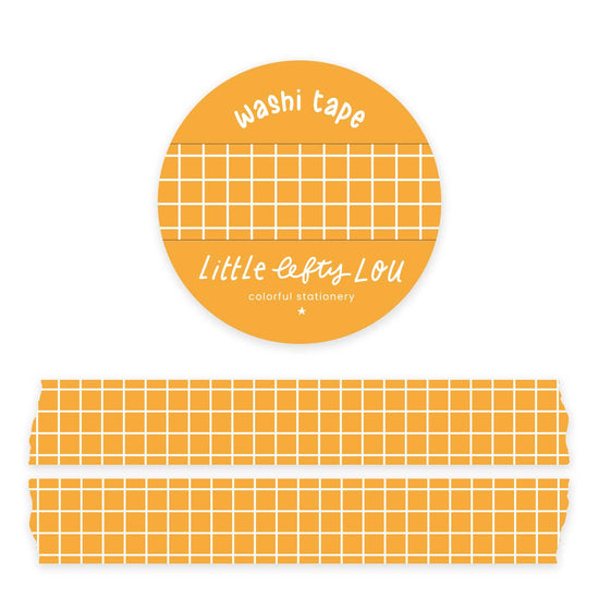Washi Tape - Ochre Yellow Grid