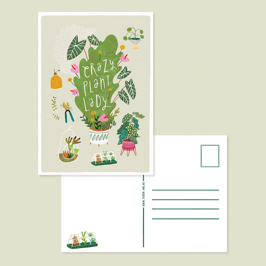Kaart/Mini Poster (A5) - Crazy Plant Lady
