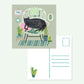Kaart/Mini poster (vierkant) - Home Cat