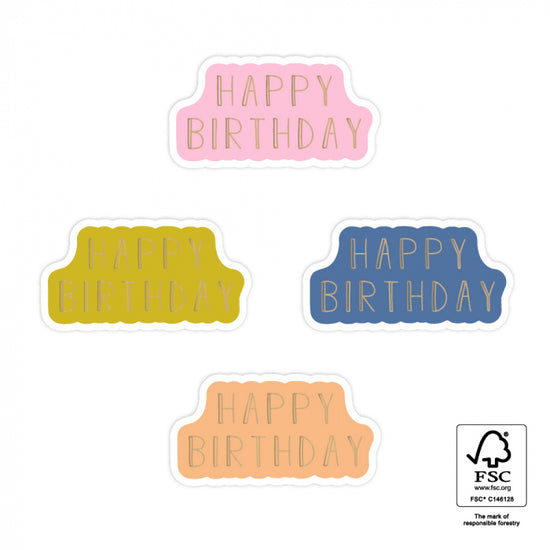 Stickers - Happy Birthday Bright - 8 stuks