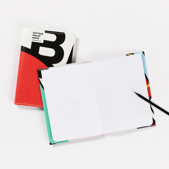 Blank Notebook met Unieke Cover - Denim Blauw + Wit