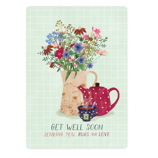 Postcard - Get well soon - sending hugs and love