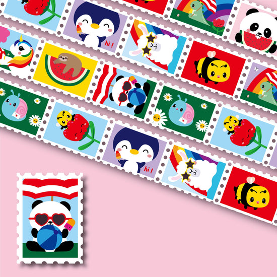 Stamp Washi Tape - Summertime with bees and panda