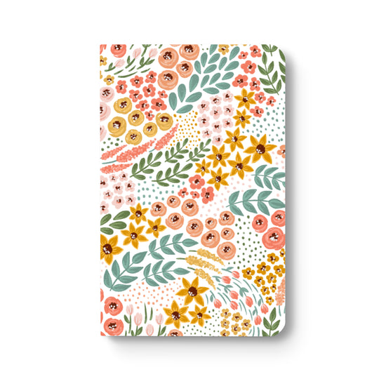 Notitieboek - White Floral - Dotted